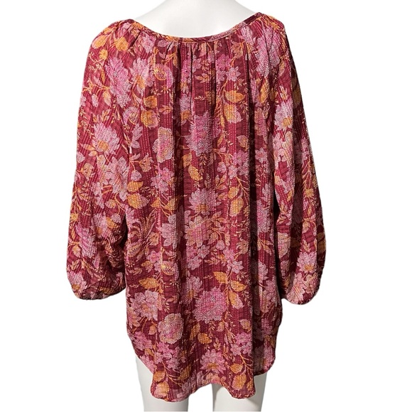 LOFT NWT - Womens Floral 3/4 Sleeve Blouse Sz. LG - Picture 5 of 9